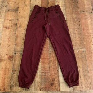 Athleta womens size xxs maroon sweat pants joggers